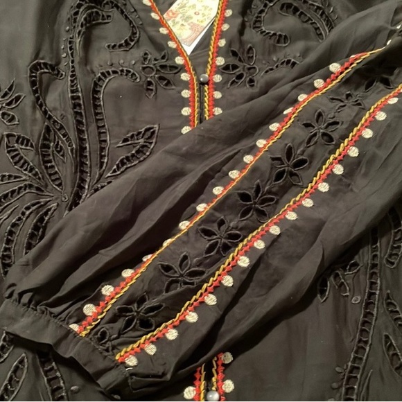 Johnny Was Rosa Button-Down Peasant Blouse size M - Picture 6 of 9